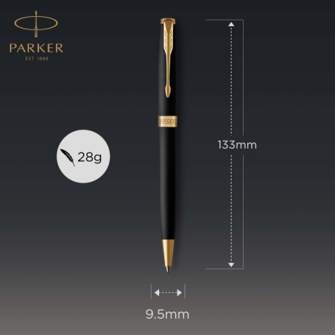 Długopis PARKER Sonnet długopis Matte Black GT ze Złotymi Wykończeniami w Pudełku Premium Długopis PARKER Sonnet długopis Matte Black GT ze Złotymi Wykończeniami w Pudełku Premium