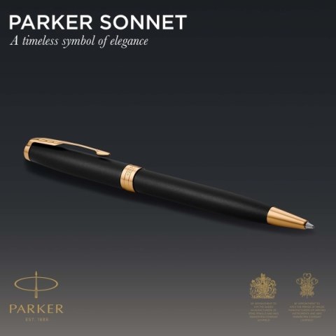 Długopis PARKER Sonnet długopis Matte Black GT ze Złotymi Wykończeniami w Pudełku Premium Długopis PARKER Sonnet długopis Matte Black GT ze Złotymi Wykończeniami w Pudełku Premium