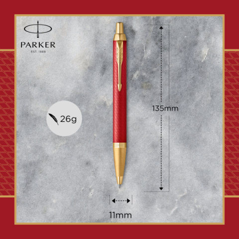 Długopis Parker PARKER IM Kolor Premium Red Lacquer GT w Etui Długopis Parker PARKER IM Kolor Premium Red Lacquer GT w Etui