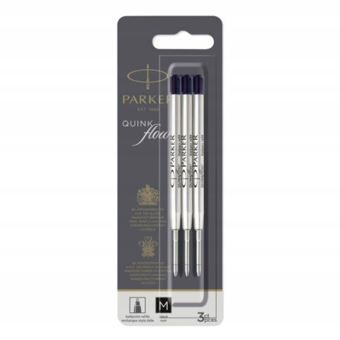 PARKER WKŁAD DO DŁUGOPISU CZARNY METALOWY 3 SZTUKI ROZMIAR MEDIUM 0,7MM PARKER WKŁAD DO DŁUGOPISU CZARNY METALOWY 3 SZTUKI ROZMIAR MEDIUM 0,7MM