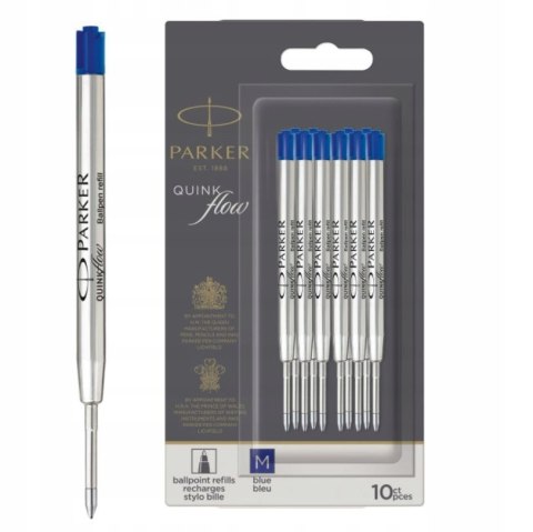 PARKER WKŁAD METALOWY DO DŁUGOPISU NIEBIESKI 10 SZTUK ROZMIAR MEDIUM 0,7MM PARKER WKŁAD METALOWY DO DŁUGOPISU NIEBIESKI 10 SZTUK ROZMIAR MEDIUM 0,7MM