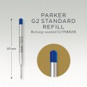 PARKER WKŁAD METALOWY DO DŁUGOPISU NIEBIESKI 10 SZTUK ROZMIAR MEDIUM 0,7MM