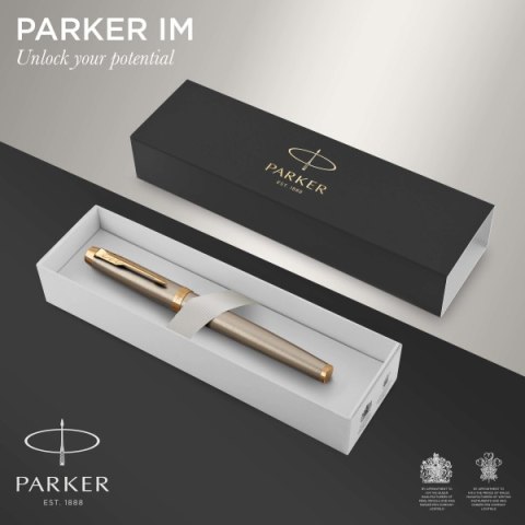 Pióro PARKER Brushed Metal GT ZŁOCONY Stalówka F w Pudełku Pióro PARKER Brushed Metal GT ZŁOCONY Stalówka F w Pudełku