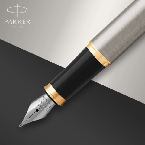 Pióro PARKER Brushed Metal GT ZŁOCONY Stalówka F w Pudełku Pióro PARKER Brushed Metal GT ZŁOCONY Stalówka F w Pudełku