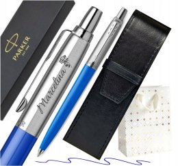 Długopis Parker Jotter Originals Niebieski z grawerem i etui czarne na pasek