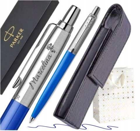 Długopis Parker Jotter Originals Niebieski z grawerem i etui czarne zamykane na magnes Długopis Parker Jotter Originals Niebieski z grawerem i etui czarne zamykane na magnes