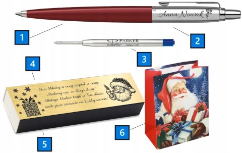 DŁUGOPIS PARKER JOTTER ORIGINALS CZERWONY CT Z GRAWEREM PREZENT NA MIKOŁAJA