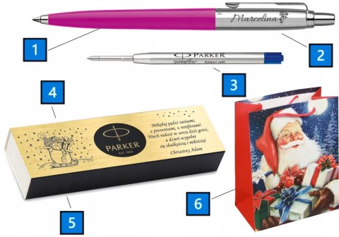 DŁUGOPIS PARKER JOTTER ORIGINALS MAGENTA CT Z GRAWEREM PREZENT NA MIKOŁAJA