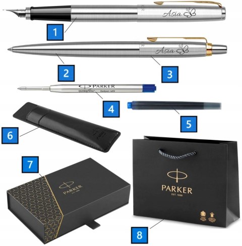 ZESTAW PARKER JOTTER GT PIÓRO DŁUGOPIS Z GRAWEREM W PUDEŁKU Z ETUI PARKER ZESTAW PARKER JOTTER GT PIÓRO DŁUGOPIS Z GRAWEREM W PUDEŁKU Z ETUI PARKER