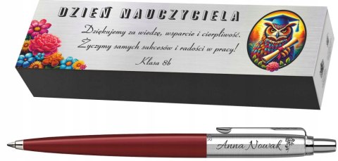 DŁUGOPIS PARKER JOTTER CZERWONY Z GRAWEREM CZERWONY WKŁAD DLA WYCHOWAWCY