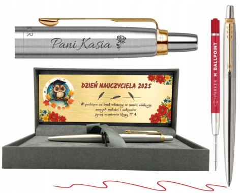 DŁUGOPIS PARKER JOTTER GT Z GRAWEREM Czerwony Wkład dla NAUCZYCIELA