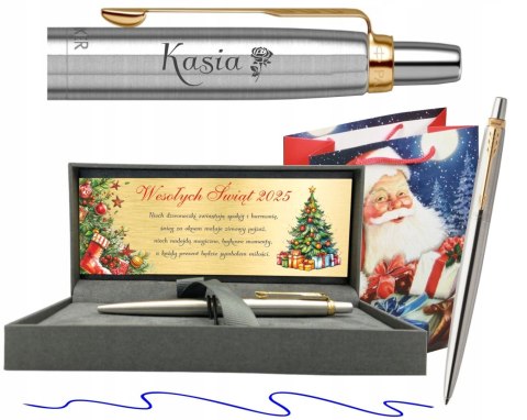 DŁUGOPIS PARKER ZŁOCONY JOTTER GT Z GRAWEREM TABLICZKA PREZENT NA ŚWIĘTA