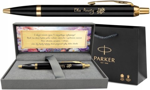 Długopis Parker Im Gt Złocony Z Grawerem I Tabliczka NAJLEPSZY NA IMIENINY
