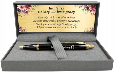 Długopis Parker Im Gt Złocony Z Grawerem I Tabliczka SUPER NA JUBILEUSZ