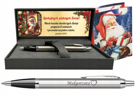 PARKER DŁUGOPIS STAL Z GRAWEREM IM CT Z TABLICZKĄ PREZENT NA ŚWIĘTA WIGILIĘ
