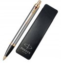 DŁUGOPIS PARKER IM STAL ZŁOCONY Z GRAWEREM ETUI PARKER I TOREBKA PREZENTOWĄ