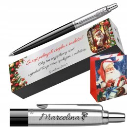 DŁUGOPIS PARKER JOTTER CZARNY Z GAWEREM I BLASZKĄ NA PREZENT ŚWIĄTECZNY