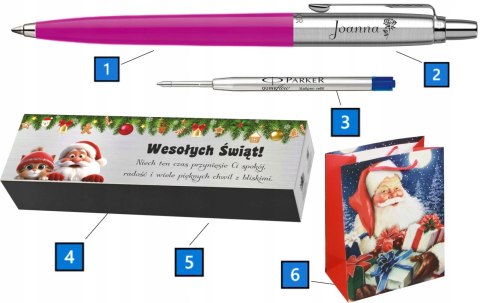 DŁUGOPIS PARKER JOTTER MAGENTA Z GRAWEREM TABLICZKĄ UPOMINEK NA ŚWIĘTA