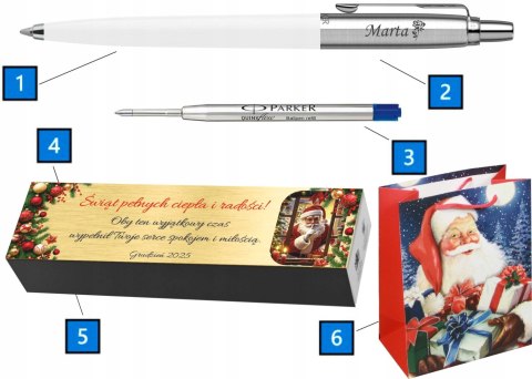 Długopis Parker Jotter Biały z Grawerem PREZENT IDEALNY UPOMINEK NA ŚWIĘTA