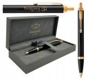 DŁUGOPIS PARKER IM CZARNY ZŁOCONY GT Z GRAWEREM W PUDEŁKU PREMIUM PREZENT