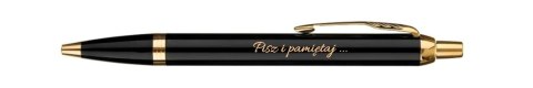 Długopis Parker IM CZARNY GT ZŁOCENIA z GRAWEREM Z ETUI CZARNYM PARKER