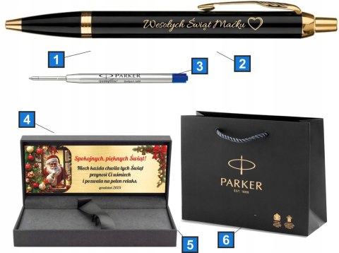 PARKER DŁUGOPIS IM GT ZŁOCONY Z GRAWEREM I SUBLIMACJĄ NA PREZENT na ŚWIĘTA