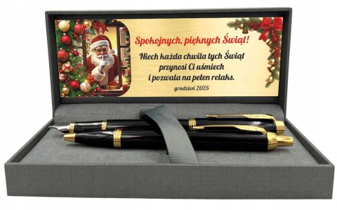 PARKER PIÓRO WIECZNE DŁUGOPIS ZESTAW IM ZŁOCONY Z GRAWEREM PREZENT ŚWIĘTA