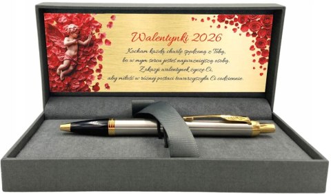 DŁUGOPIS PARKER IM STALOWY GT z GRAWEREM ZESTAW NA PREZENT NA WALENTYNKI