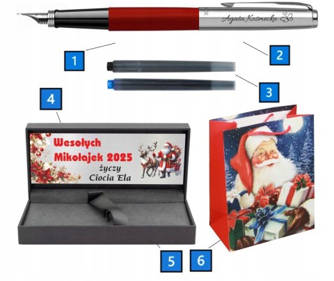 PARKER JOTTER CZERWONE PIÓRO WIECZNE Z GRAWEREM TABLICZKA PREZENT MIKOŁAJKI