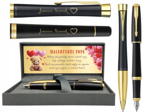PARKER PIÓRO WIECZNE I DŁUGOPIS URBAN ZŁOCONY Z GRAWEREM na WALENTYNKI