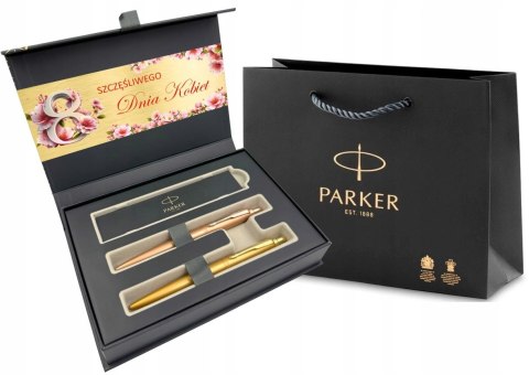 ZESTAW PARKER Długopis Jotter Pink i Monogold z GRAWEREM na Dzień Kobiet