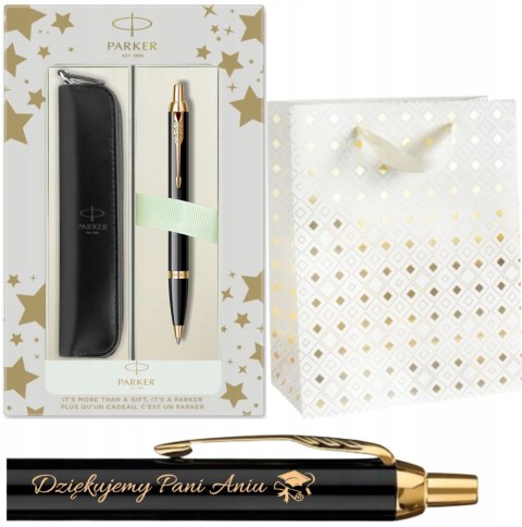 DŁUGOPIS PARKER IM CZARNY GT Z GRAWEREM W PUDEŁKO Z ETUI PARKER