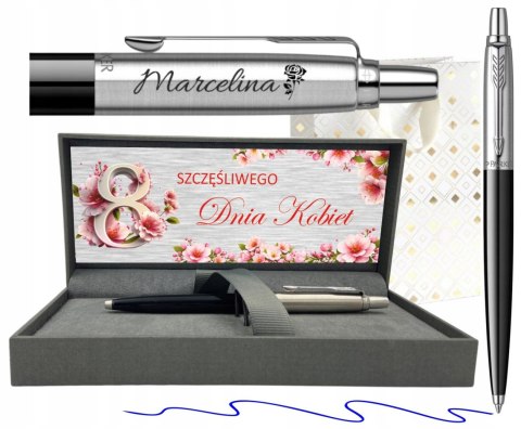 Długopis Parker Jotter Originals Black CT z Grawerem – Zestaw Prestige na Dzień Kobiet