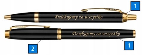 PARKER DŁUGOPIS I PIÓRO IM GT ZŁOCONE z GRAWEREM W PUDEŁKU I ETUI CZARNE