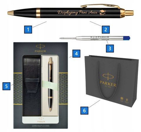 DŁUGOPIS PARKER IM ZŁOCONY GRAWER ELEGANCKI PREZENT PERSONALIZOWANY PUDEŁKO