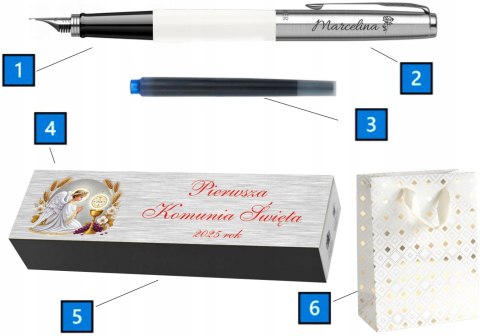 PIÓRO PARKER JOTTER ORIGINALS BIAŁY NA NABOJE PREZENT PIERWSZA KOMUNIA