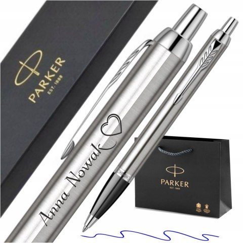 Długopis Parker IM Stal CT z Grawerem - Zestaw w Pudełku Parker z Torebką