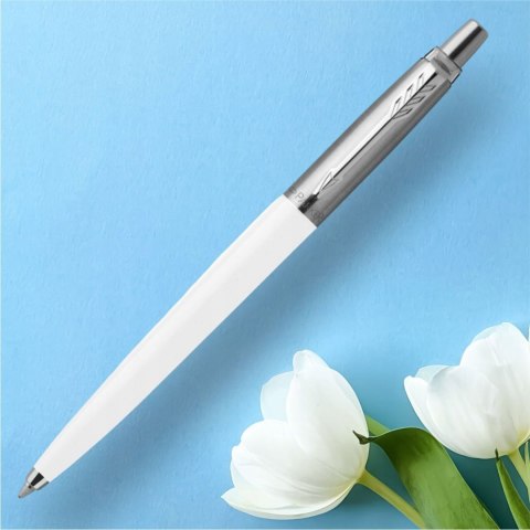 Długopis Parker Jotter Biały z Grawerem w pudełku prestige z tabliczką na Pierwszą Komunię