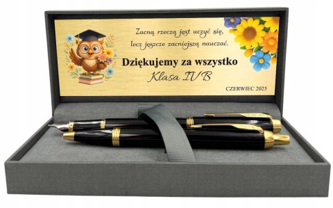 PARKER ZESTAW PIÓRO WIECZNE I DŁUGOPIS IM ZŁOCONY GT Z GRAWEREM na PREZENT