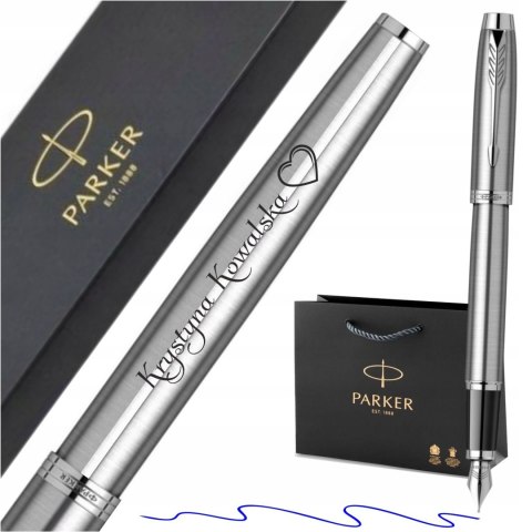 Pióro Wieczne Parker IM Stal CT z Grawerem - Pudełko Parker + Torebka