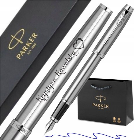 Pióro Wieczne Parker IM Stal CT z Grawerem z Pudełkiem Parker i Torebką