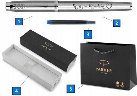 Pióro Wieczne Parker IM Stal CT z Grawerem z Pudełkiem Parker i Torebką