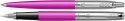 Pióro wieczne i długopis Parker Jotter Originals Magenta na białym tle