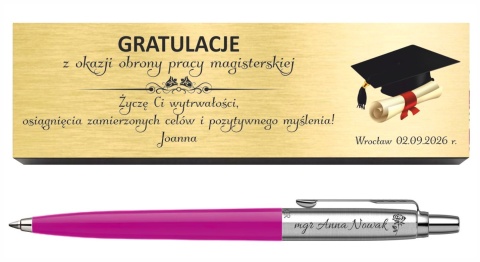 Parker Jotter Originals z korpusem w kolorze magenta i srebrzystym klipsem