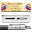 Parker Jotter Bond Street Black CT z grawerem i tabliczką na kartonowym pudełku