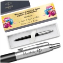 Zestaw Parker Jotter Bond Street Black CT z tabliczką w aranżacji prezentowej