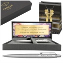 Długopis Parker Jotter Stainless Steel CT z grawerem i tabliczką — pudełko Prestige