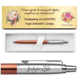 Parker Jotter Chelsea Orange z dedykacją w aranżacji prezentowej