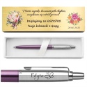 Zestaw prezentowy Parker Jotter Victoria Violet z kartonowym pudełkiem i dedykacją