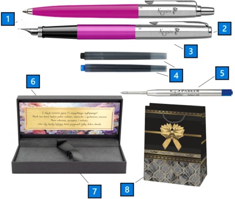 Parker Jotter Originals Magenta – pióro i długopis z grawerem i tabliczką